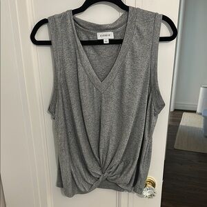 Evereve Gray Sleeveless Tie Front Tank